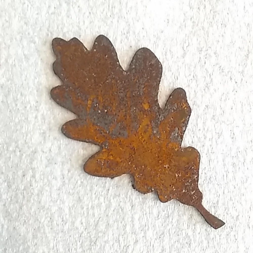 🆕rusty metal oak leaf